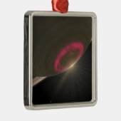 さくらんぼ赤のオーロラ メタルオーナメント (右)