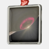 さくらんぼ赤のオーロラ メタルオーナメント (左)