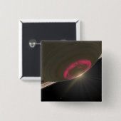 さくらんぼ赤のオーロラ 缶バッジ (正面&裏面)