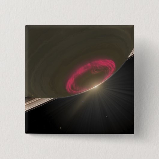 さくらんぼ赤のオーロラ 缶バッジ (正面)