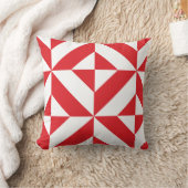 さくらんぼ赤のジオメトリックデコキューブパターン クッション (ブランケット)