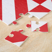 さくらんぼ赤のジオメトリックデコキューブパターン ジグソーパズル (側面)