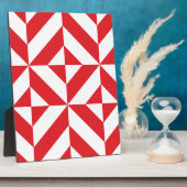 さくらんぼ赤のジオメトリックデコキューブパターン フォトプラーク (側面)