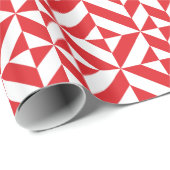 さくらんぼ赤のジオメトリックデコキューブパターン ラッピングペーパー (ロールコーナー)