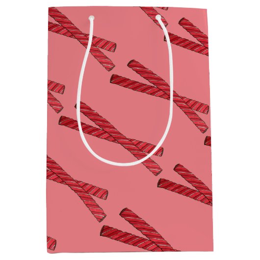 さくらんぼ赤甘草ウィップ甘草ツイストキャンディ ミディアムペーパーバッグ (正面)