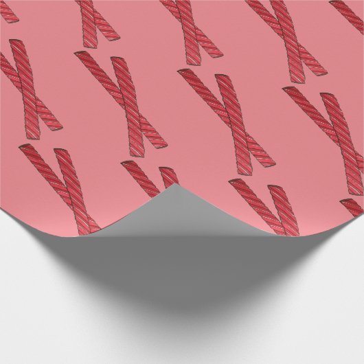 さくらんぼ赤甘草ウィップ甘草ツイストキャンディ ラッピングペーパー (角)