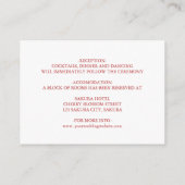 さくらんぼ赤白中国の結婚の エンクロージャーカード (裏面)