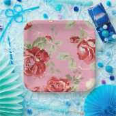 さくらんぼ赤薔薇紙プレート ペーパープレート (パーティー)