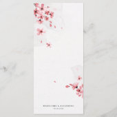 さくらんぼ赤面ピンクのロマンチック結婚なメニュー メニュー (裏面)