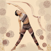 さくらんぼ赤、ピンクの大理石 レギンス