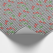 さくらんぼ転が-ストライプ ラッピングペーパー (角)