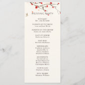 さくらんぼ開花フローラ結婚式プログラム プログラム (裏面)