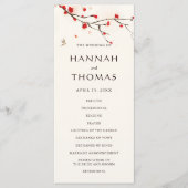 さくらんぼ開花フローラ結婚式プログラム プログラム (正面)