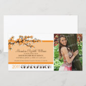 さくらんぼ開花卒業発表（オレンジ） 案内状 (正面/裏面)