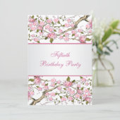 さくらんぼ開花50歳の誕生日パーティーへの招待 招待状 (スタンド正面)