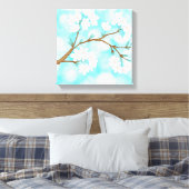 さくらんぼ雲に包まれた青空に咲く キャンバスプリント (インサイチュ (寝室))