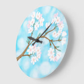 さくらんぼ雲に包まれた青空に咲く ラージ壁時計 (傾斜)