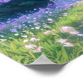 さくらんぼ魅力的の下の神社 ポスター (角)