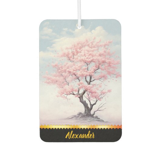 さくらんぼ魅力的の木の車を持って カーエアーフレッシュナー (正面)