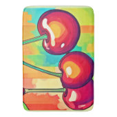 さくらんぼ鮮やかアート バスマット (正面縦)