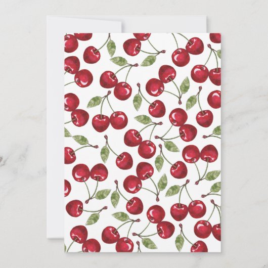 さくらんぼ1歳の誕生日パーティー | Berry First招待状 招待状 (裏面)