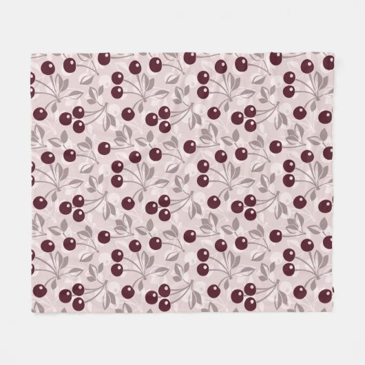 さくらんぼ2と模造して下さい フリースブランケット (正面(横))