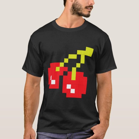 さくらんぼ80sビデオゲームハロウィーン衣装簡単グロ tシャツ (正面)