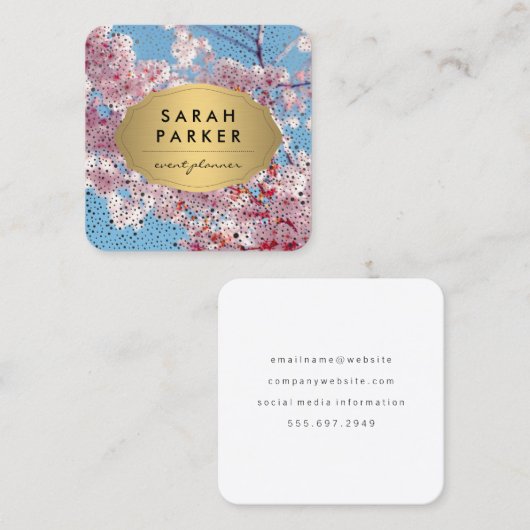 さくらんぼ |イベントプランナー スクエア名刺 (正面/裏面)