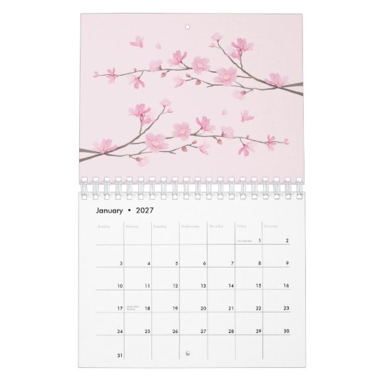 さくらんぼ カレンダー (1月 2027)