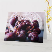 さくらんぼ カード (黄色い花)