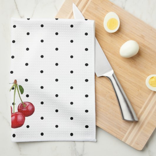 さくらんぼ キッチンタオル (四つ折り)