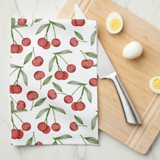 さくらんぼ キッチンタオル (四つ折り)