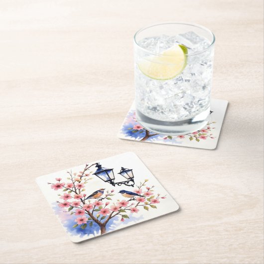 さくらんぼ スクエアペーパーコースター (インサイチュ)