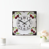 さくらんぼ。 スクエア壁時計 (ホーム)