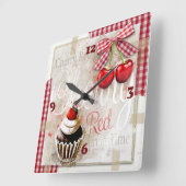 さくらんぼ スクエア壁時計 (傾斜)