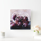 さくらんぼ スクエア壁時計 (ホーム)