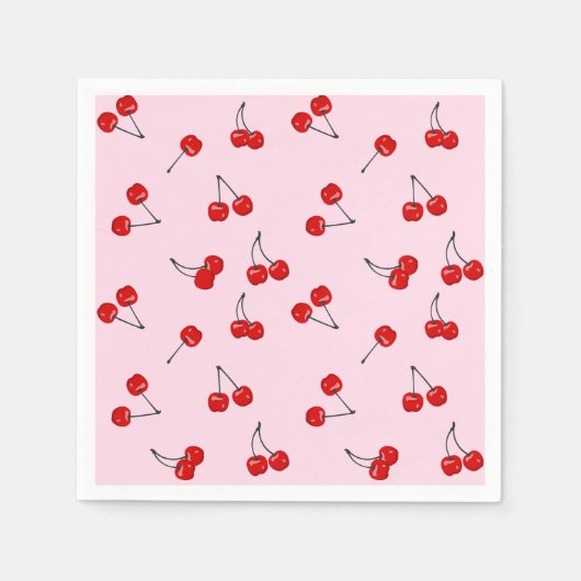 さくらんぼ スタンダードカクテルナプキン (正面)