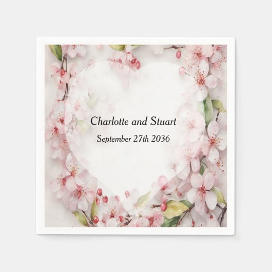 さくらんぼ スタンダードカクテルナプキン (正面)