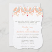 さくらんぼ&ピーチダマスウェディング招待状 招待状 (正面)