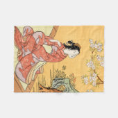 さくらんぼ フリースブランケット (正面(横))