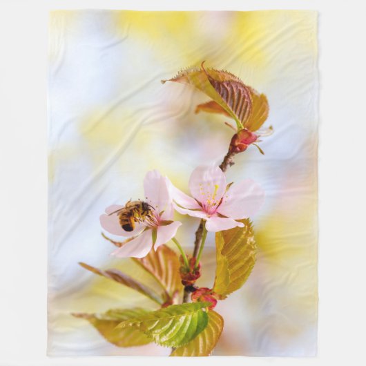 さくらんぼ フリースブランケット (正面)