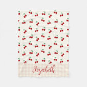 さくらんぼ フリースブランケット (正面)