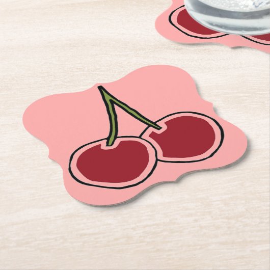 さくらんぼ ペーパーコースター (アングル)