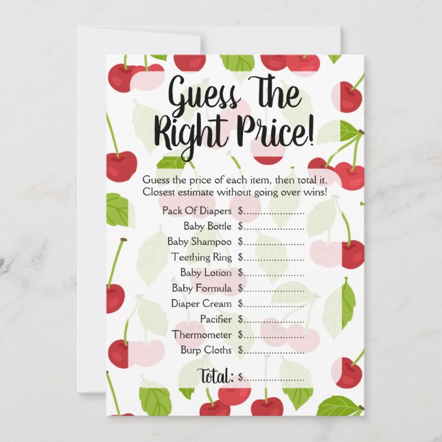 さくらんぼ 予想価格 赤ちゃん歓迎会 ゲーム (正面)