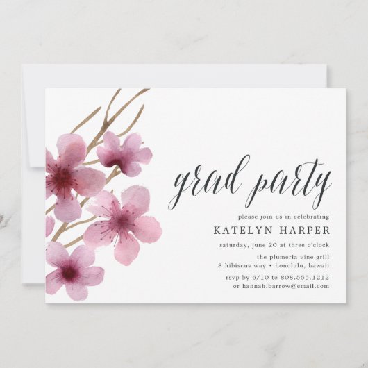 さくらんぼ |卒業パーティー招待状 招待状 (正面)