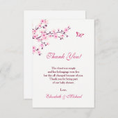 さくらんぼ |女の子の赤ちゃんシャワー | サンキューカード (正面/裏面)