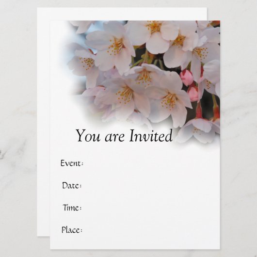 さくらんぼ 招待状 (正面/裏面)