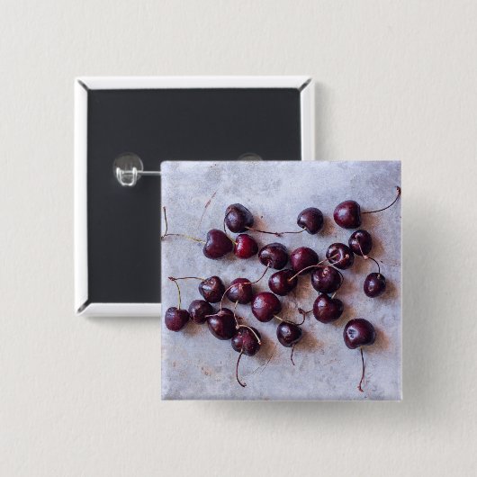 さくらんぼ 缶バッジ (正面&裏面)