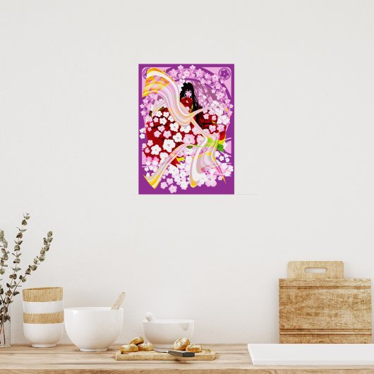 さくらんぼ_花 ポスター (キッチン)