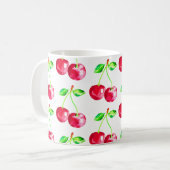 さくらんぼ、赤さくらんぼ コーヒーマグカップ (正面左)